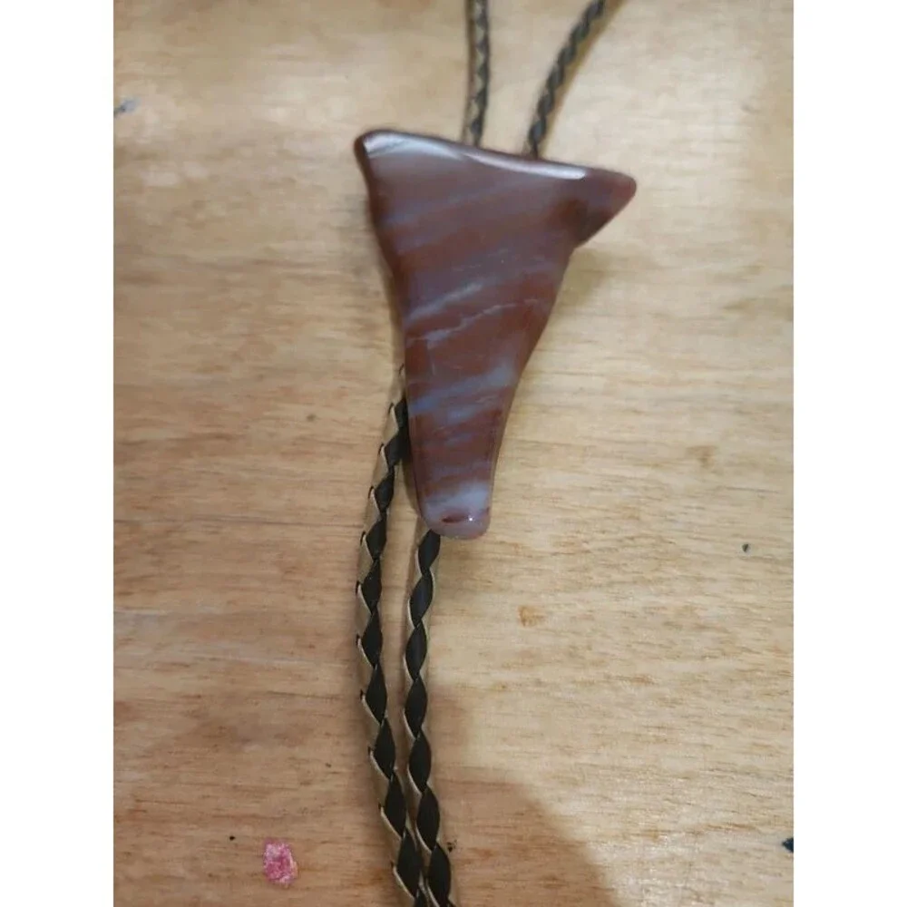 Red and grey jasper fancy bolo tie
